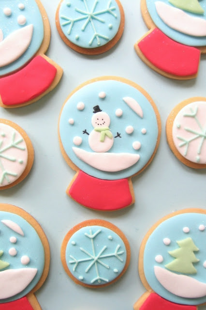 christmas cookie recipes, snowglobe cookies, 