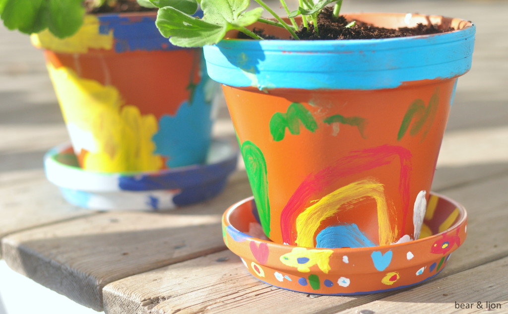 painted flower pots, mother's day, gift idea