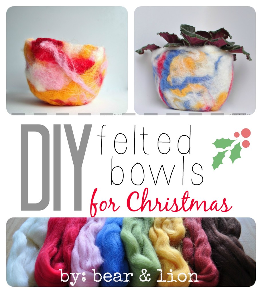 felted bowls, felt crafts, christmas crafts