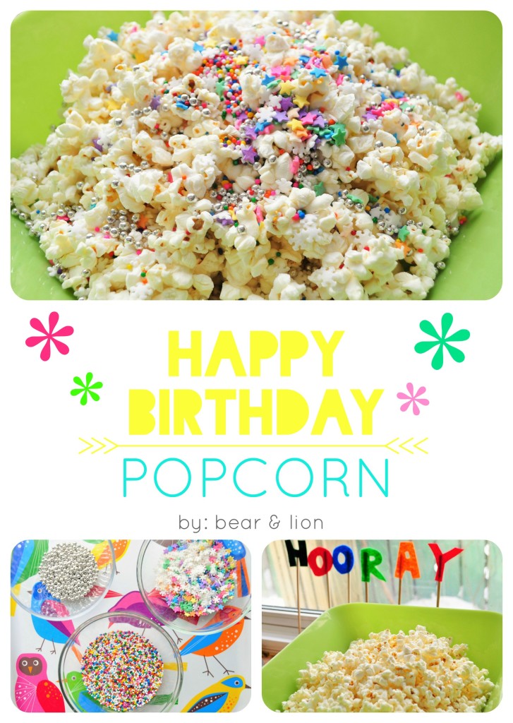 birthday popcorn, birthday loot bags, treats