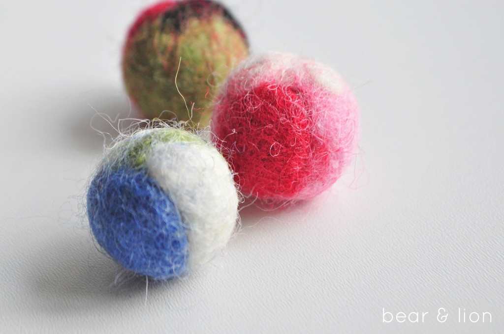 how to make your own felted balls.